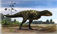 Un abelisaurus, el gran depredador del Jurásico en el sur de Argentina.
